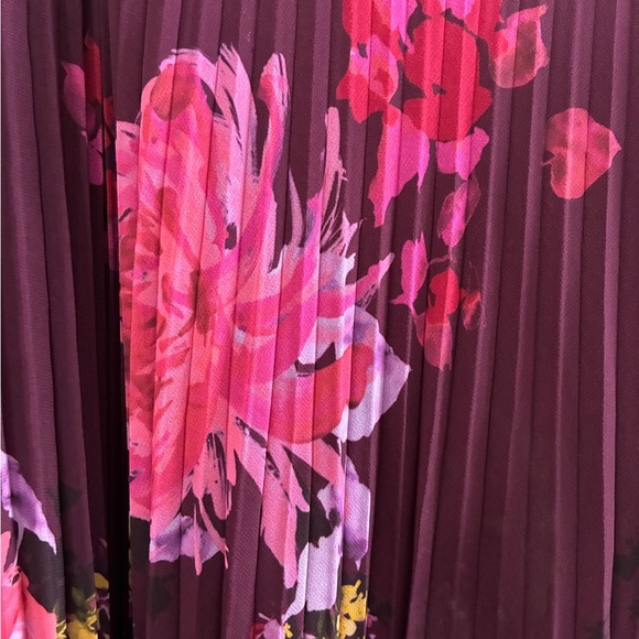 Garnet Hill Pleated Skirt - Purple and Pink Floral - Picture 2 of 4